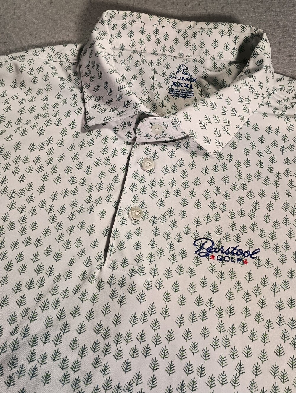Rhoback Barstool Performance Golf Men's XXXL Embroidered AOP Preppy Polo